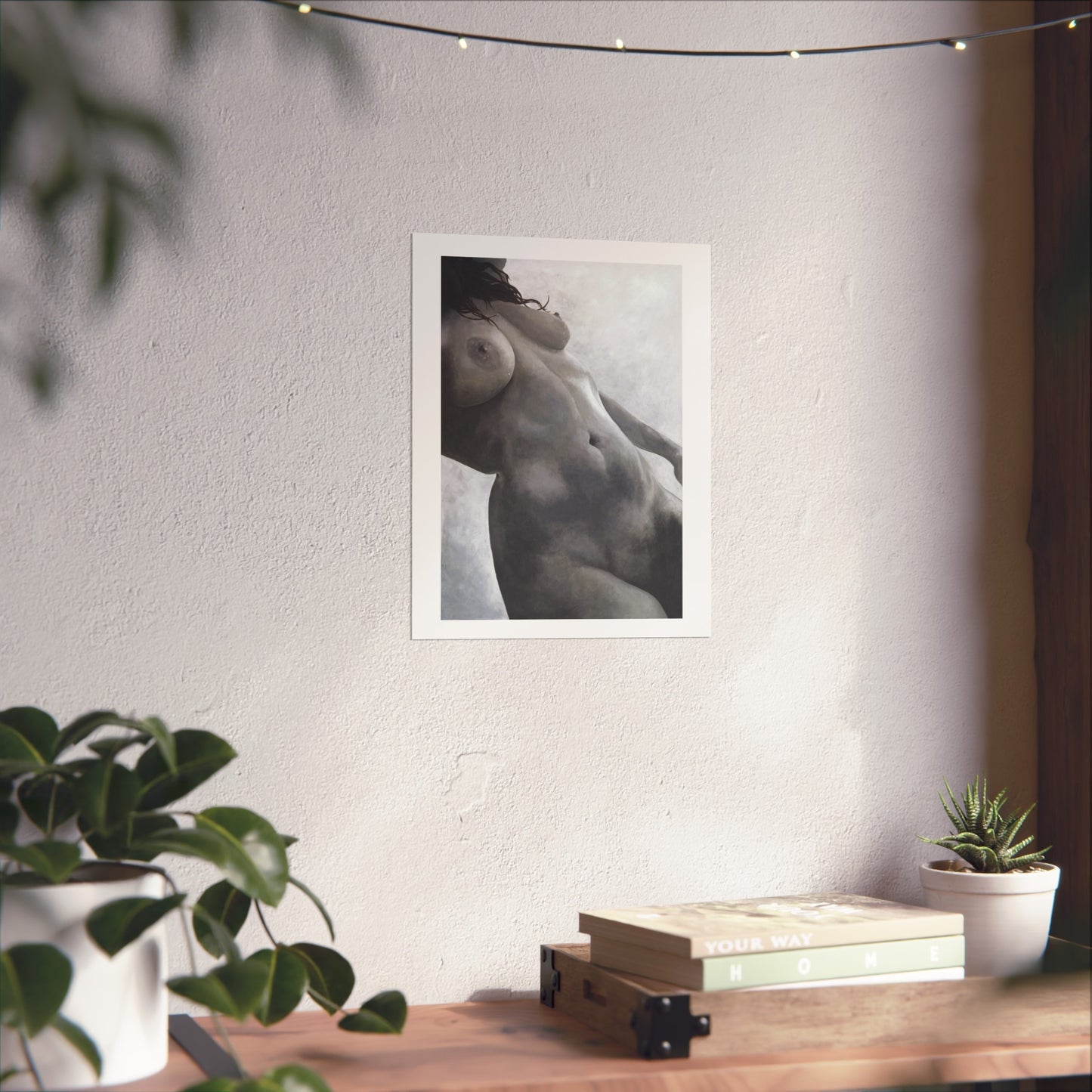 Black and White Figure Painting Print