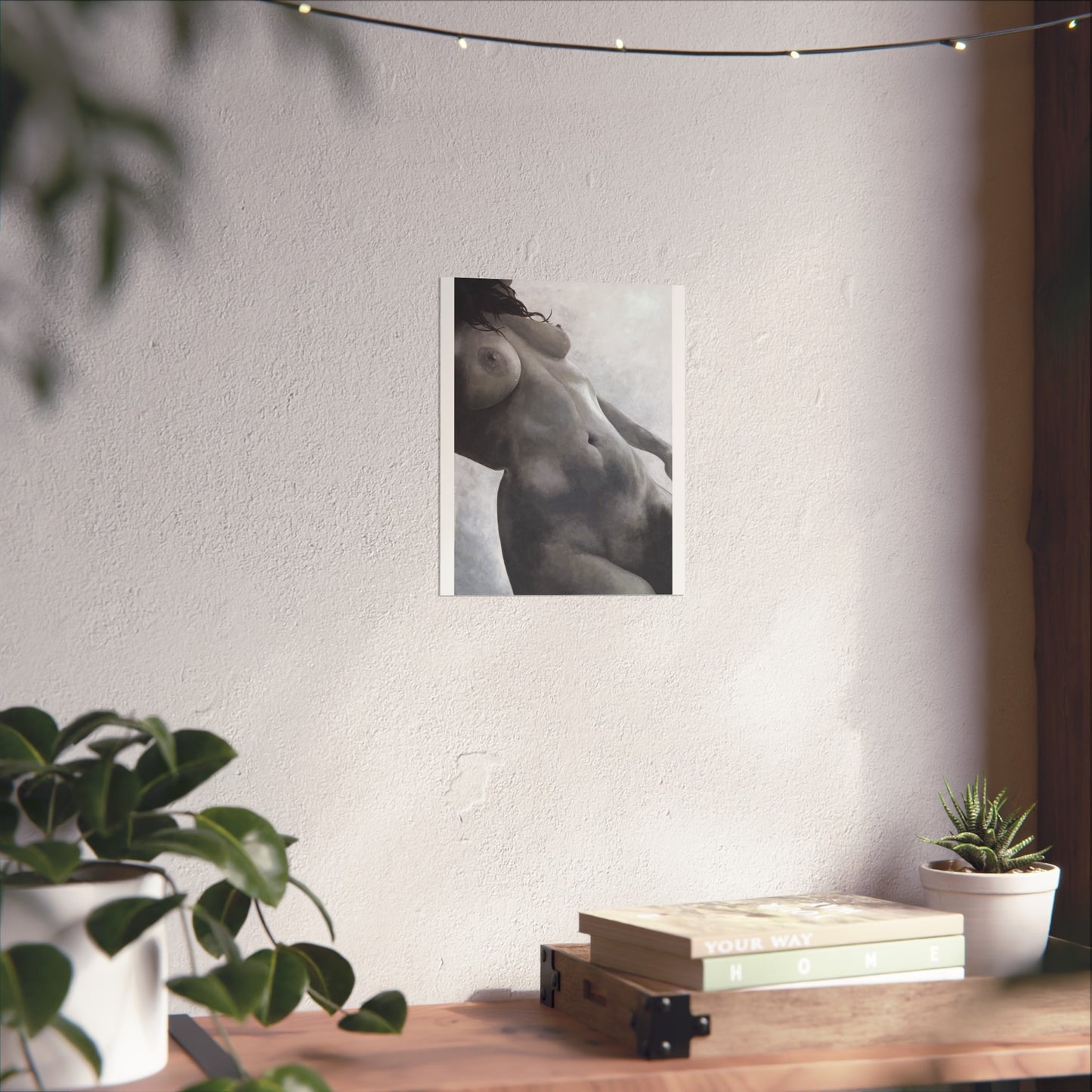 Black and White Figure Painting Print