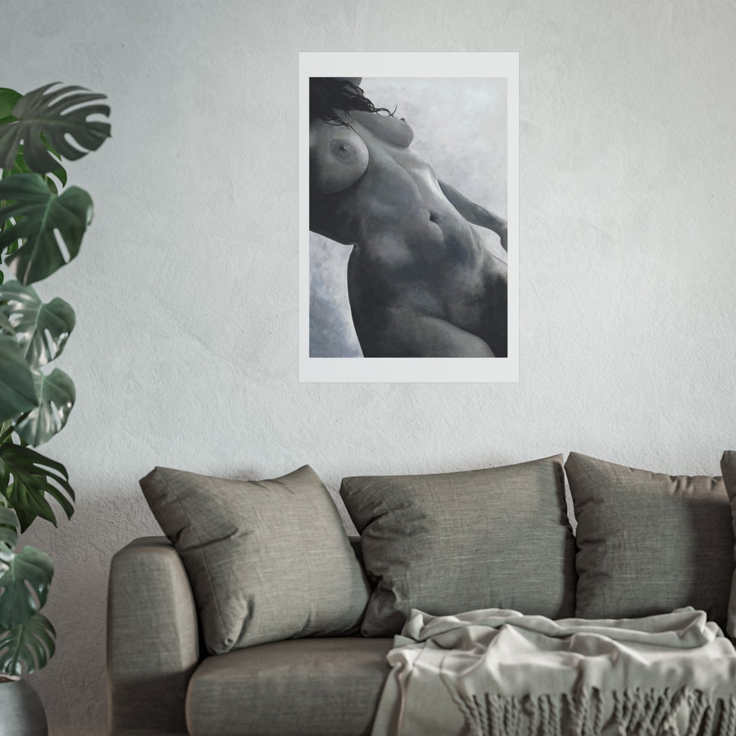 Black and White Figure Painting Print