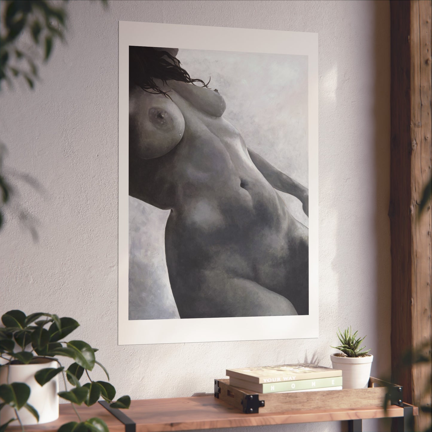 Black and White Figure Painting Print