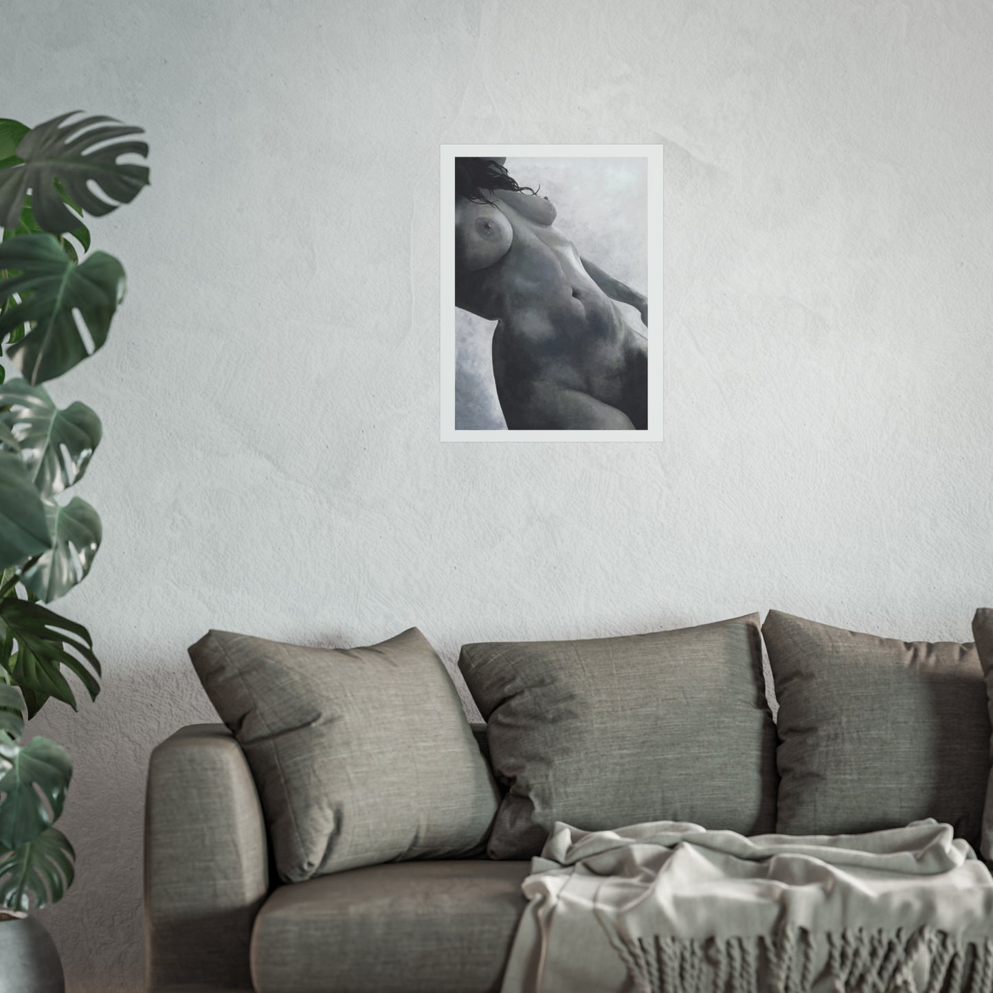 Black and White Figure Painting Print