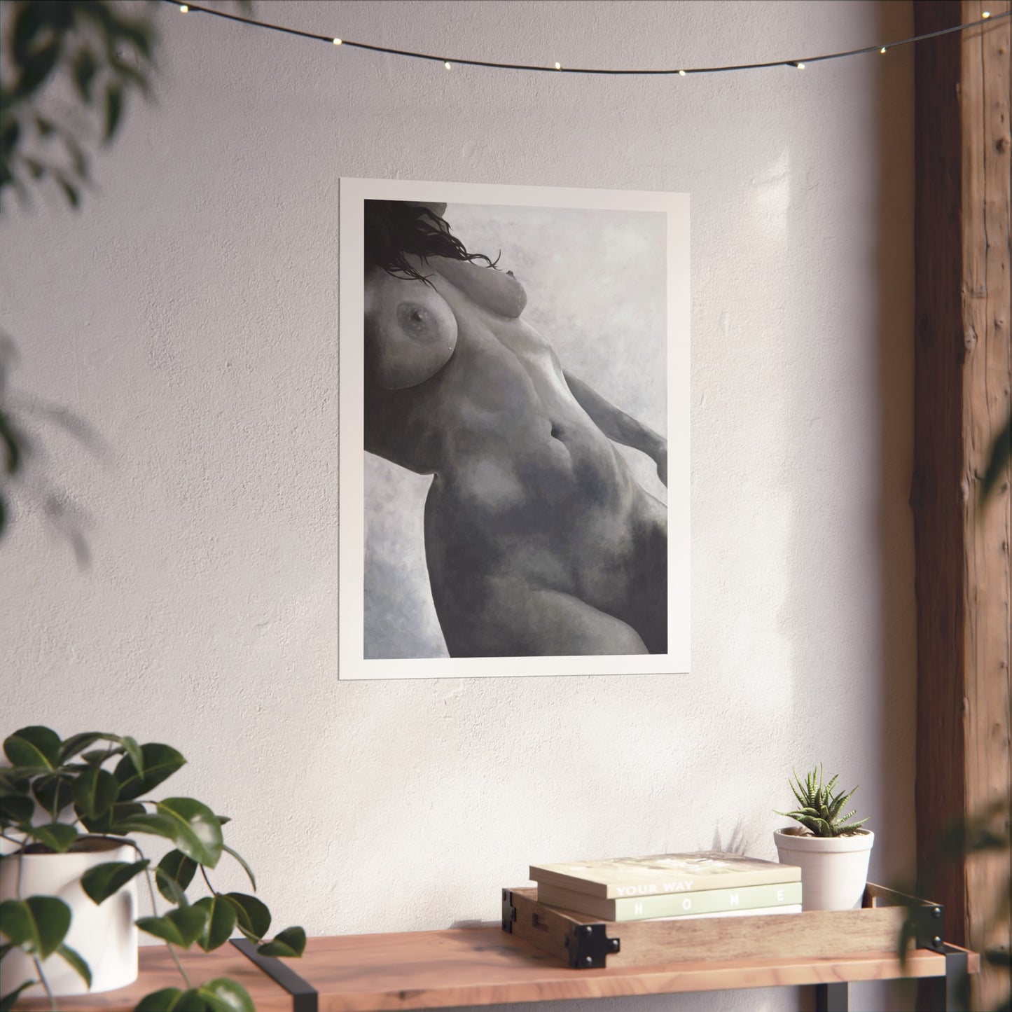 Black and White Figure Painting Print