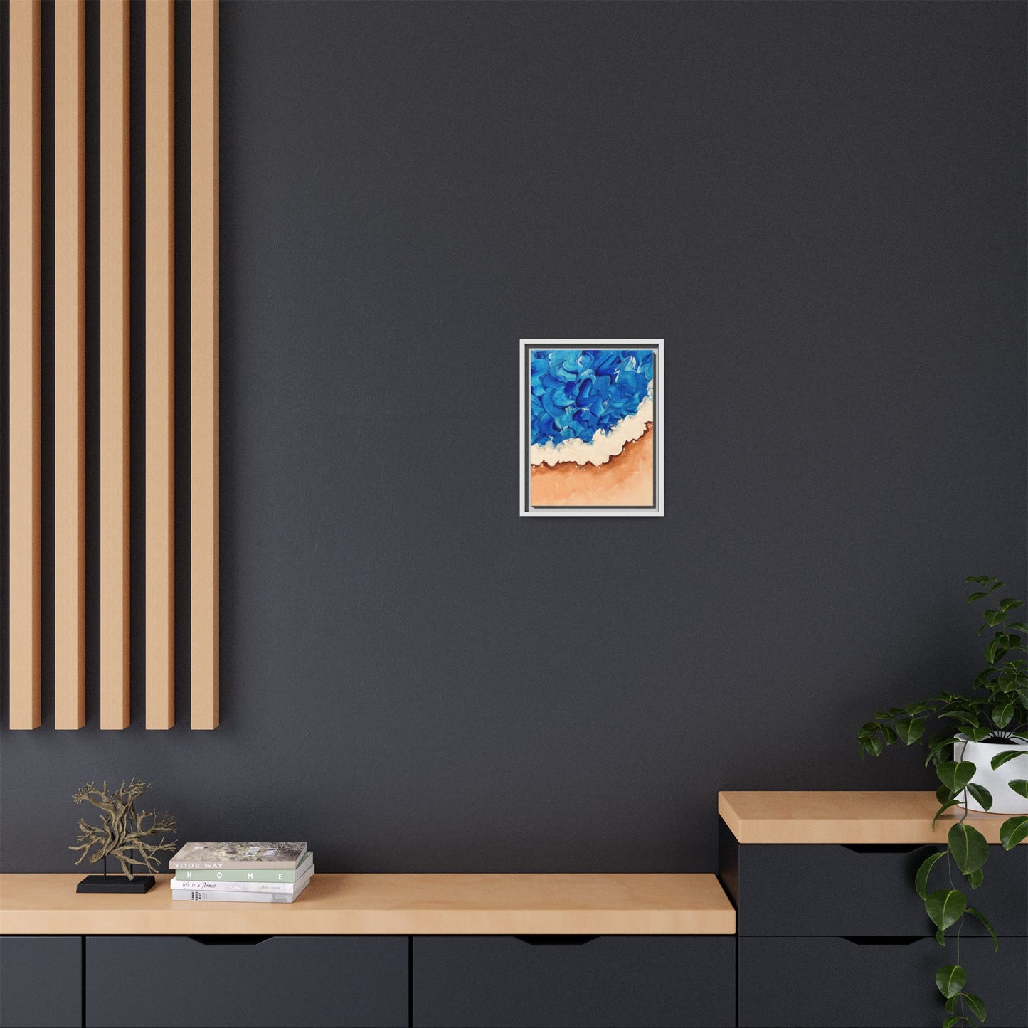 Held by the Shore - Matte Canvas, Framed (White)