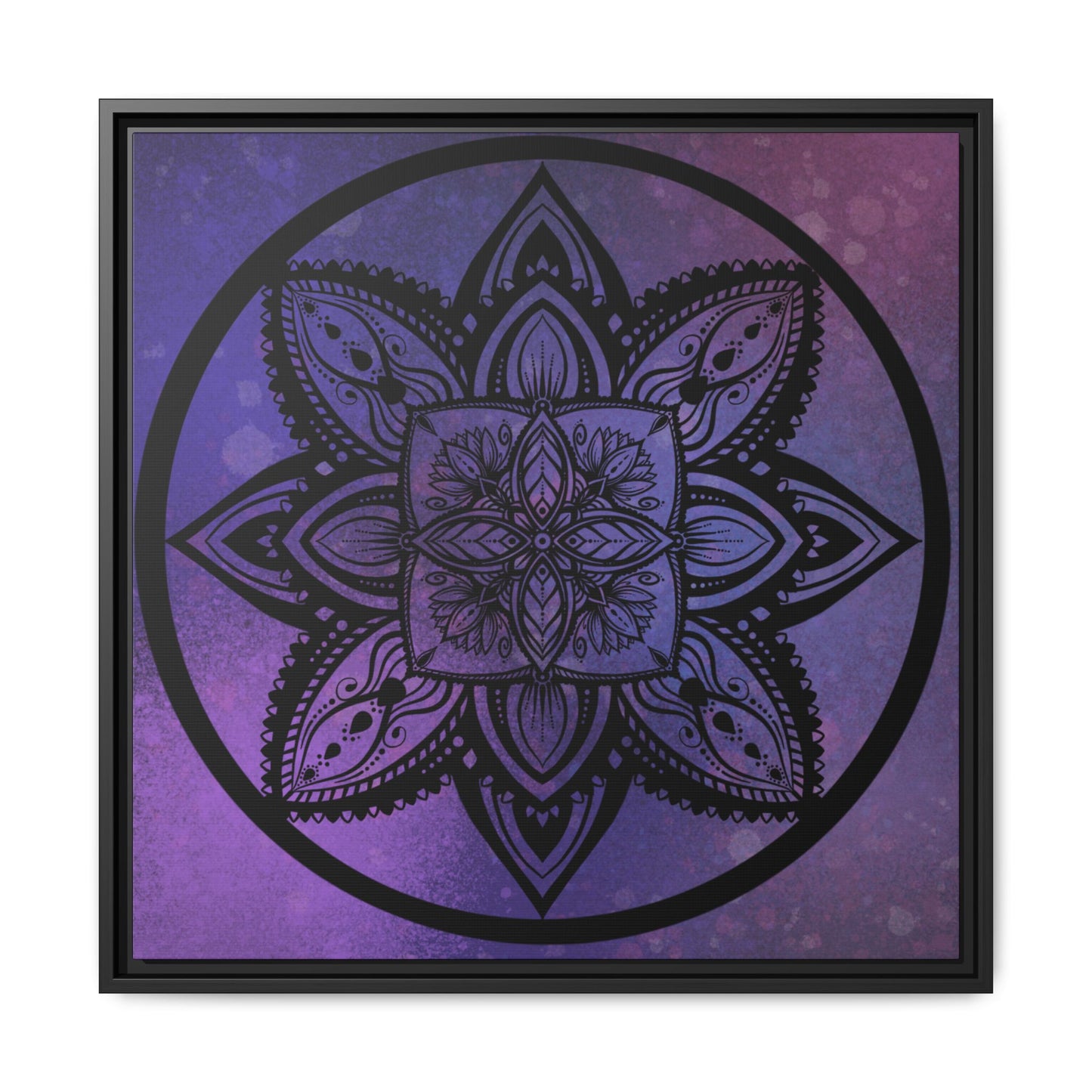 Plum Sanctuary Mandala - Matte Canvas, Framed (Multi-color)