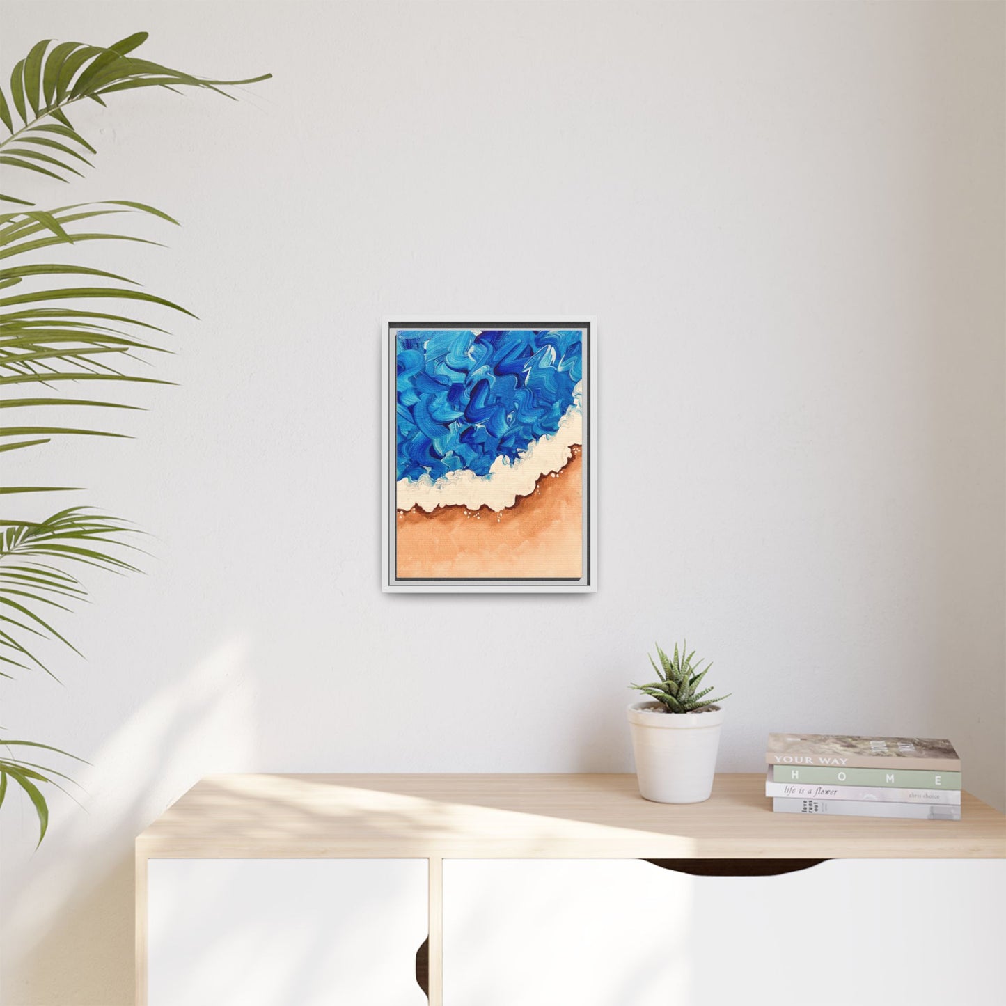 Held by the Shore - Matte Canvas, Framed (White)