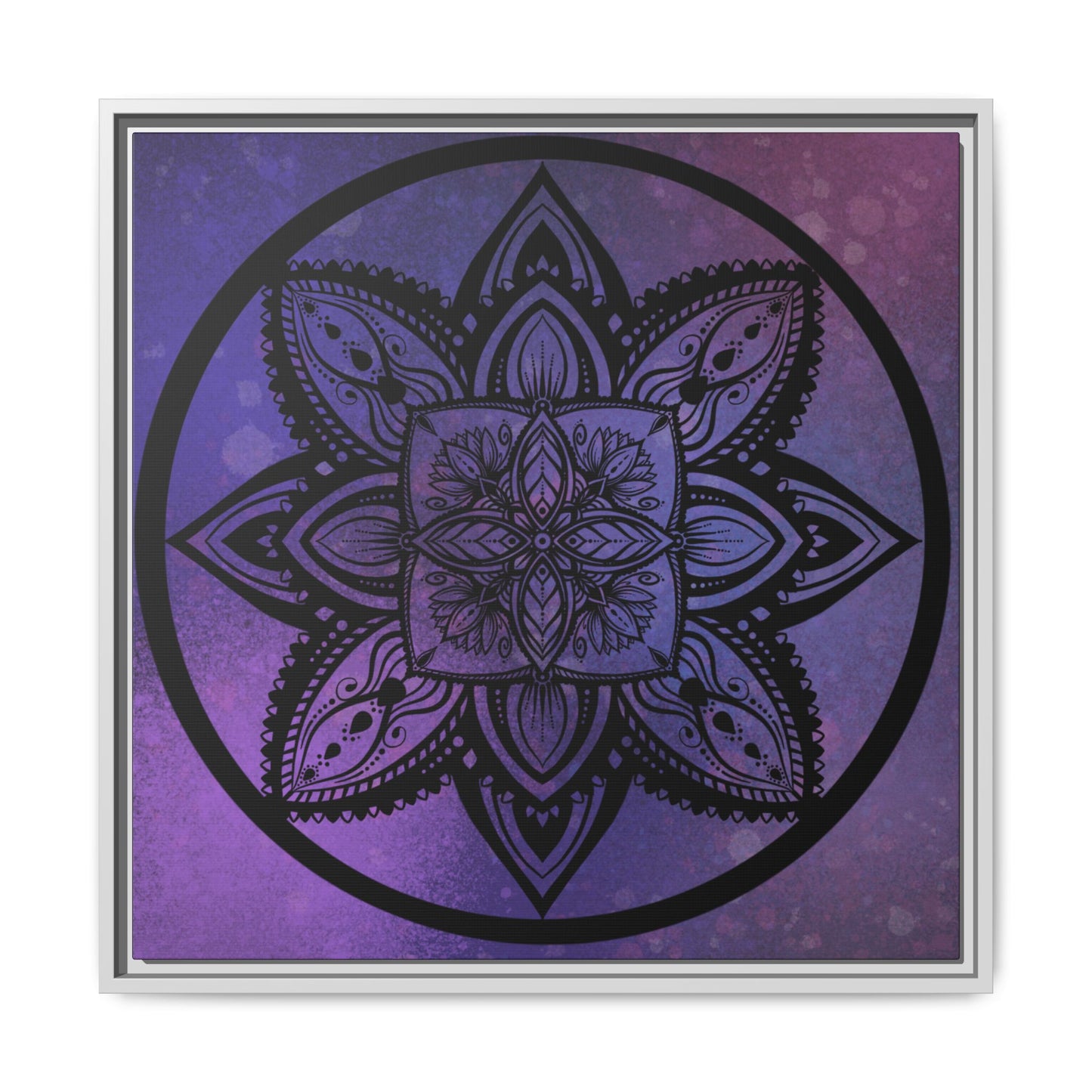 Plum Sanctuary Mandala - Matte Canvas, Framed (Multi-color)