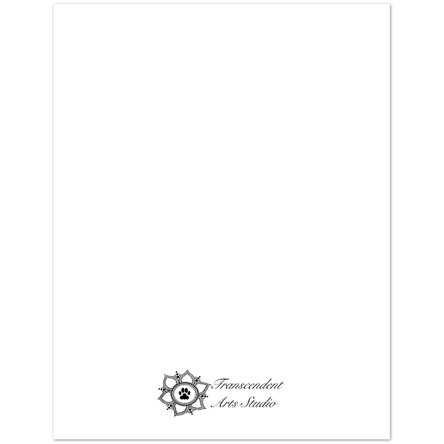 White paper with a black logo and text on a white background