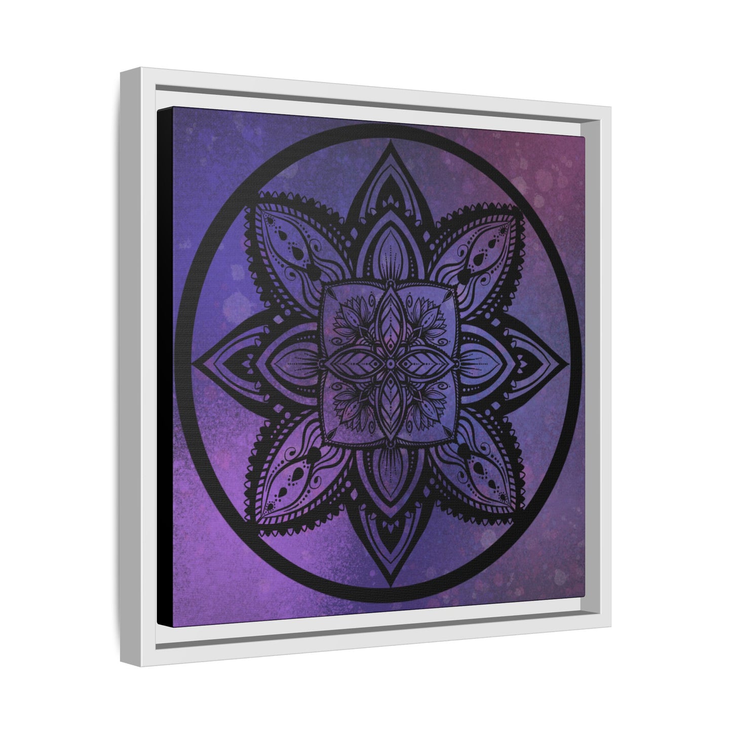 Plum Sanctuary Mandala - Matte Canvas, Framed (Multi-color)