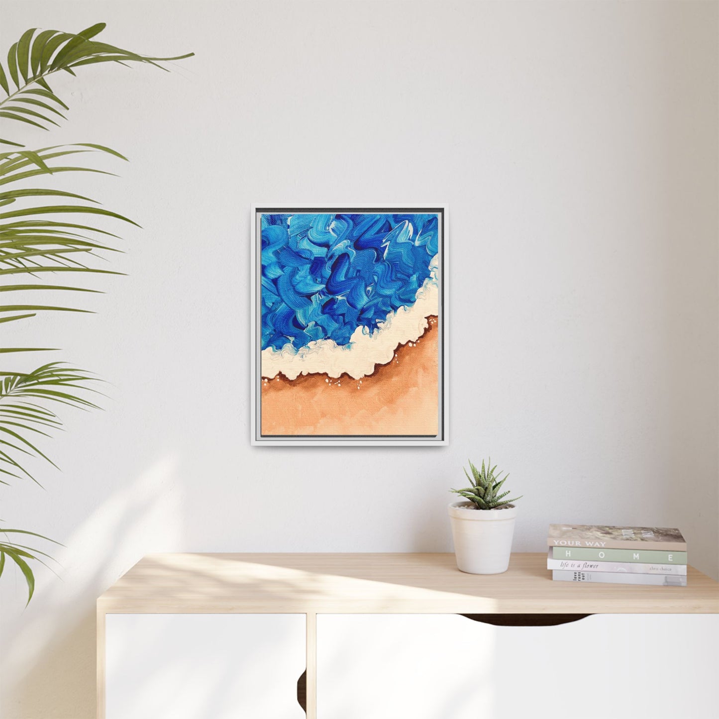 Held by the Shore - Matte Canvas, Framed (White)