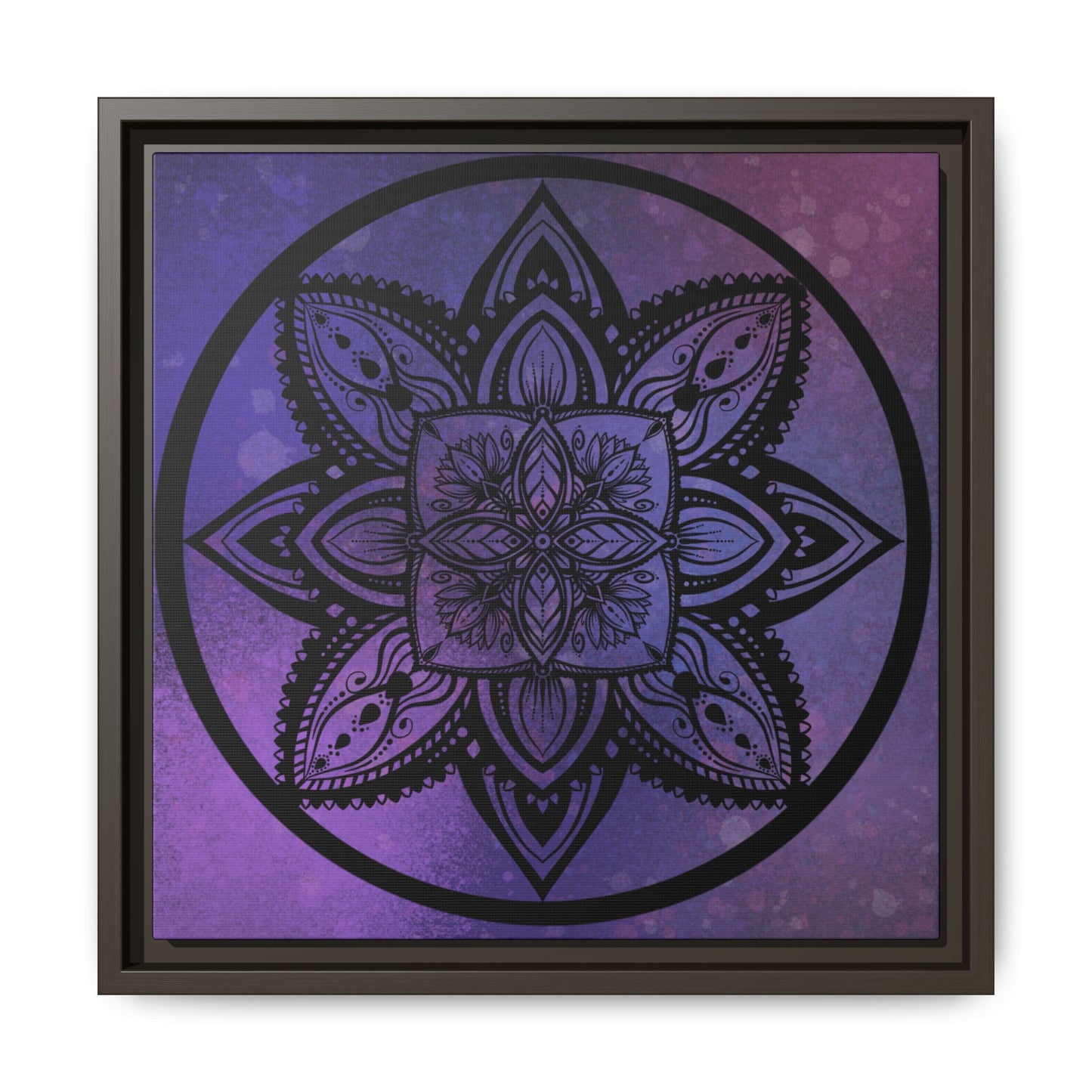 Plum Sanctuary Mandala - Matte Canvas, Framed (Multi-color)