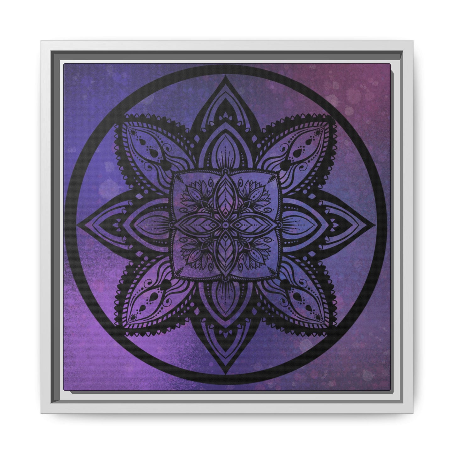 Plum Sanctuary Mandala - Matte Canvas, Framed (Multi-color)