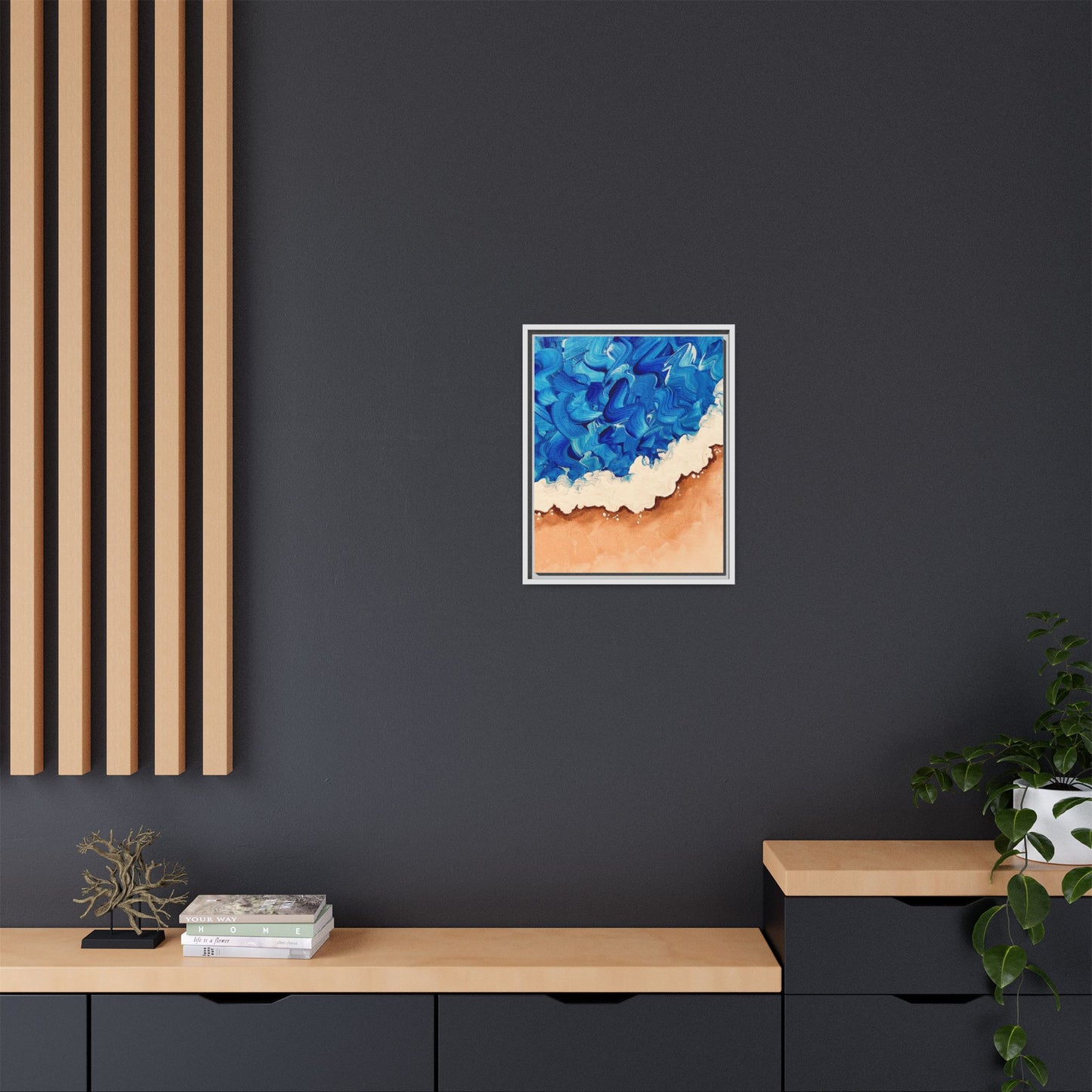 Held by the Shore - Matte Canvas, Framed (White)