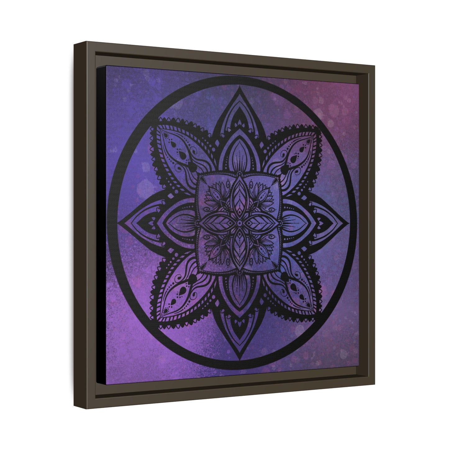 Plum Sanctuary Mandala - Matte Canvas, Framed (Multi-color)