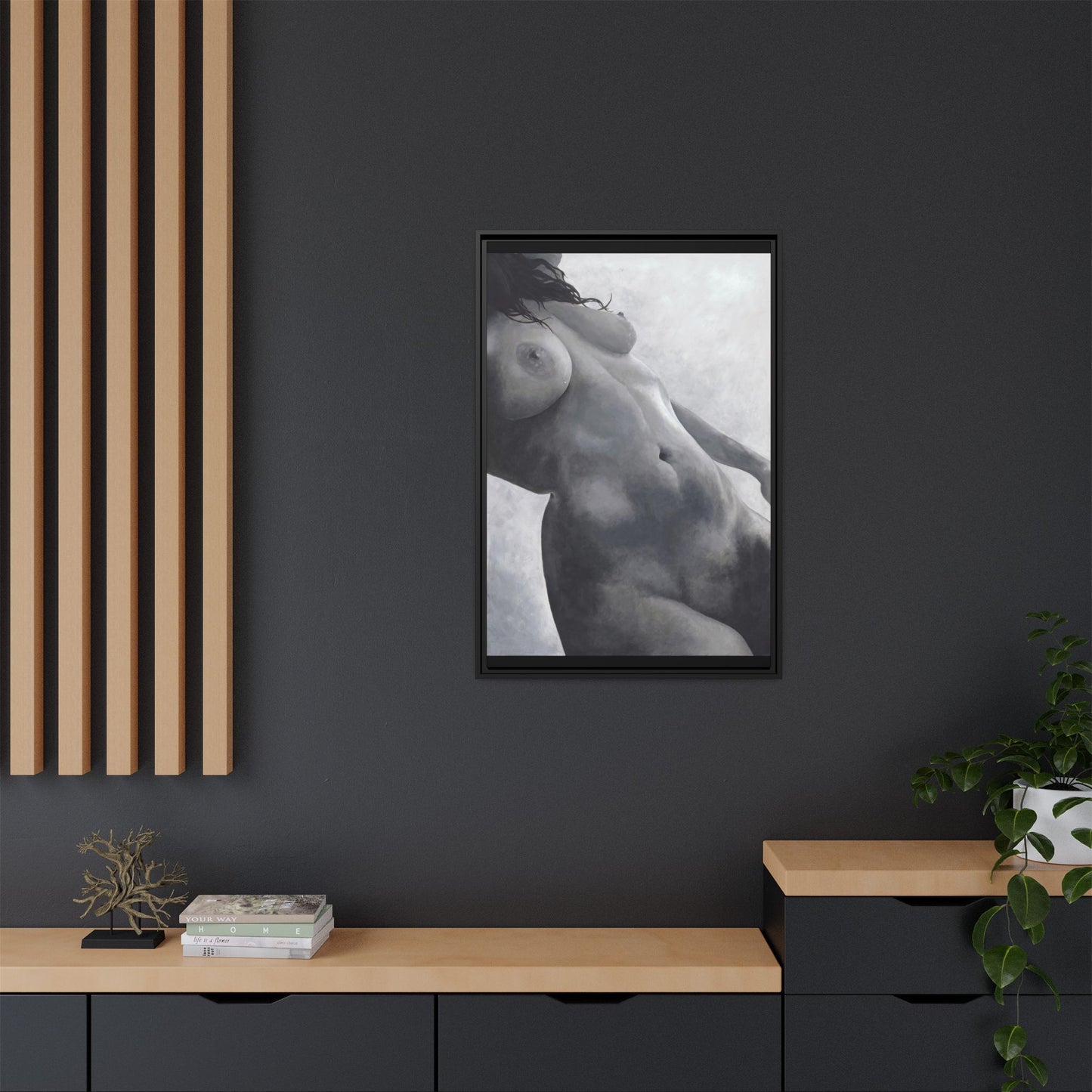 "Send Nudes" - Printed on Matte Canvas, Black Frame