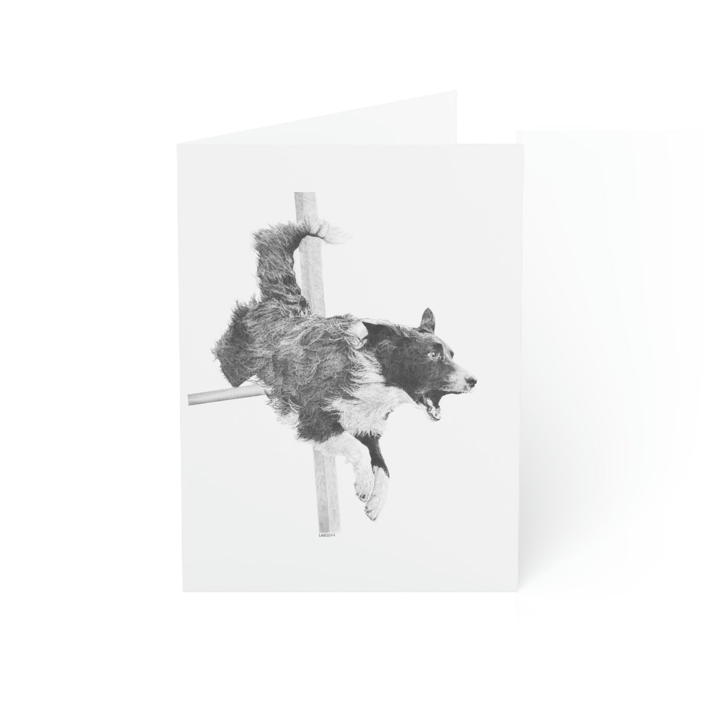 High Octane - Agility Border Collie Folded Greeting Cards