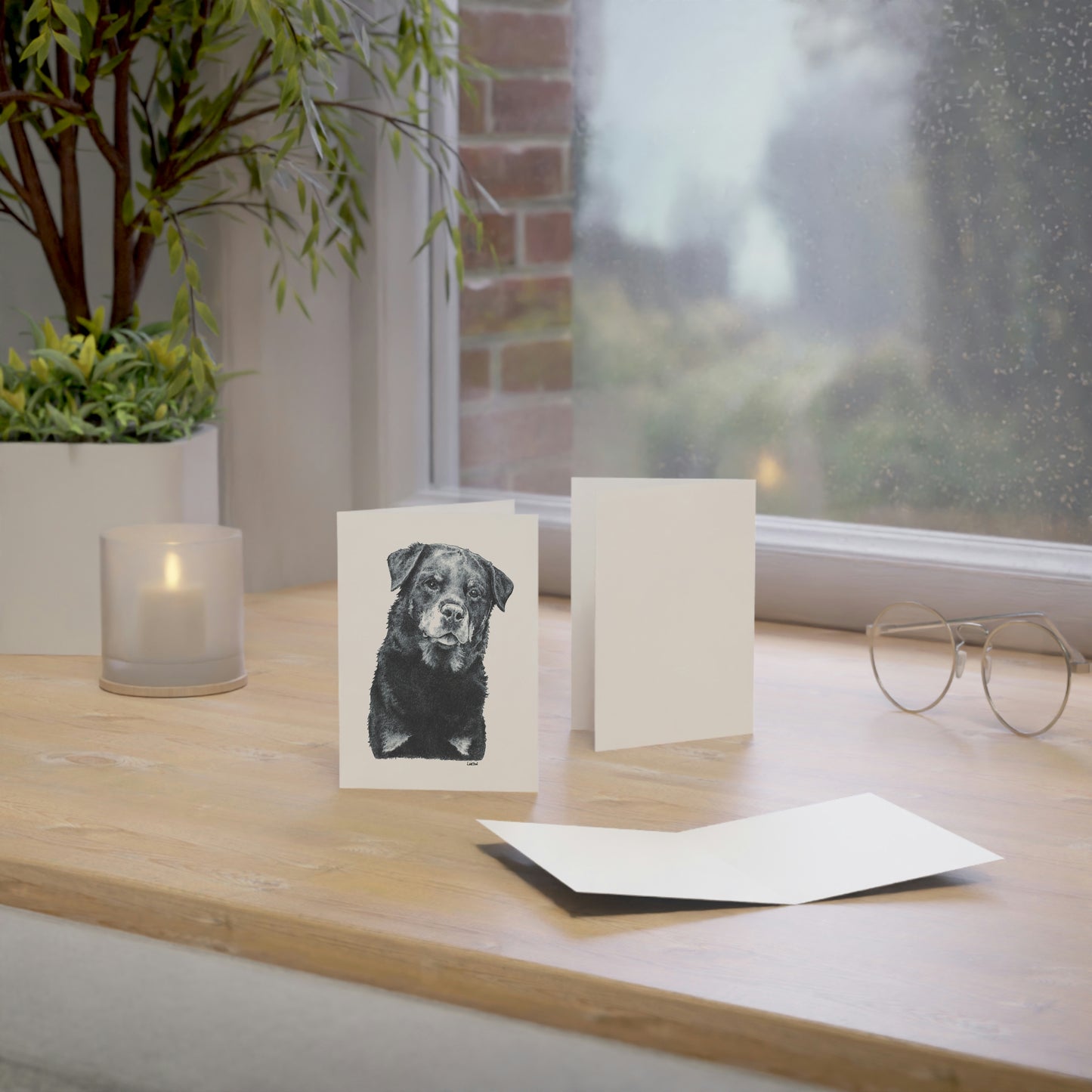 Rottweiler Folded Greeting Cards (1, 10, 30, and 50pcs)